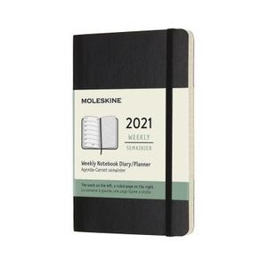 2021 AGENDA MOLESKINE 12M SEMANAL POCKET NEGRA TAPA BLANDA