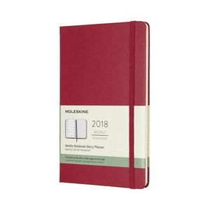 AGENDA MOLESKINE 2018 SETMANAL TAPA DURA LARGE VERMELL ESCARLATA (12024)