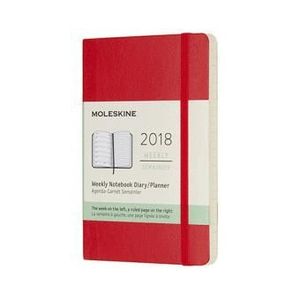 AGENDA MOLESKINE 2018 SETMANAL AMB PGINA DE LLIBRETA VERMELL POCKET (12036)