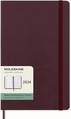 2024 AGENDA MOLESKINE SETMANAL L VERMELL BORDEUS TAPA DURA